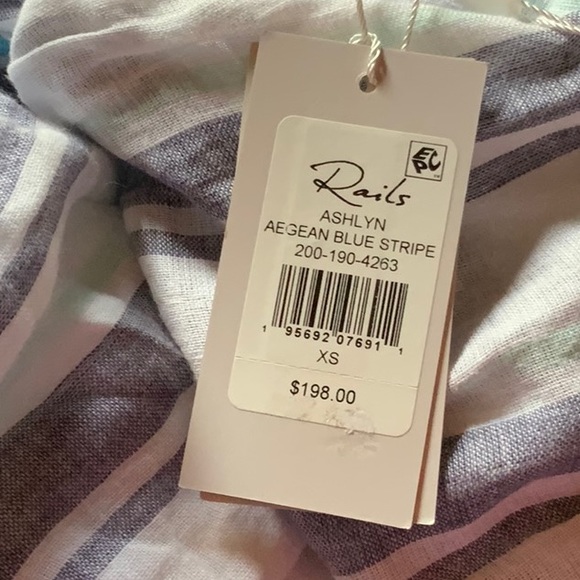 NWT RAILS Ashlyn Striped Midi Aegean Blue Stripe midi dress - XS - Picture 4 of 4